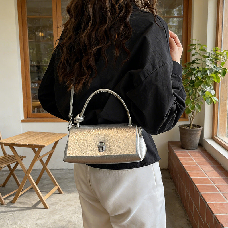 Bolso Retro Elegante para Mujer con Asa Superior | Bolso de Hombro y Crossbody Vintage