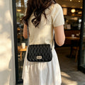 Bolso Crossbody Acolchado para Mujer con Cadena Metálica | Bolso Elegante Vintage de Hombro