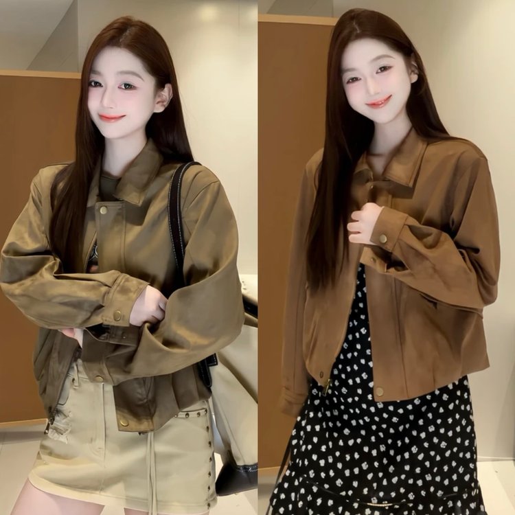 Chaqueta Corta Casual para Mujer – Diseño Minimalista con Cremallera y Corte Oversize